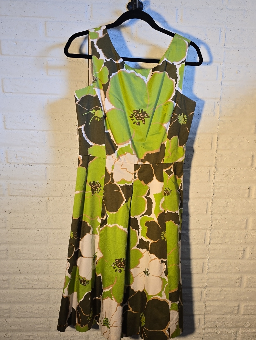 Talbots Green and White Floral Midi Dress